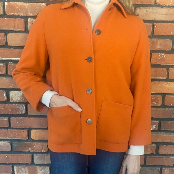 Saks Fifth Avenue Jackets & Blazers - Vintage Wool Blend Saks Fifth Avenue Orange Chore Coat